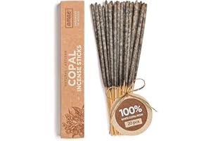 AMAE INCENSE Authentic 100% White Copal Incense Sticks - Thick, Natural Mayan Resin for Spiritual Practices, Meditation, Yoga, Cleansing, Relaxation - Smooth Burning, Long Lasting, Handmade in Mexico - 20 Sticks