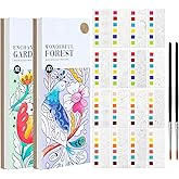 2 Pcs Pocket Watercolor Painting Book Coloring Books for Kids Ages 4-8 Watercolor Paint Bookmark Kit for Kids Watercolor Painting Book Pocket Watercolor Book to Paint Travel Pocket Watercolor Kit