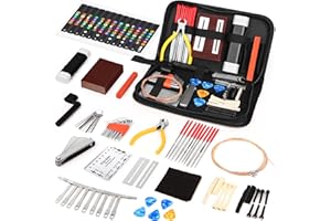 ANWENK 72PCS Guitar Tool Kit Repair Maintenance Accessories Guitar Parts Set with Carry Bag Guitar Care For Electric Acoustic Guitar Ukulele Bass Banjo