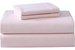 Laura Ashley - Full Sheet Set, Cotton Flannel Bedding, Brushed for Extra Softness & Comfort (Bright Blush, Full)