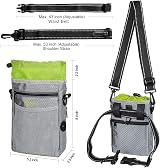Lanktoo Dog Treat Pouch Bag with Poop Bag Holder Waterproof Gray Green view 4