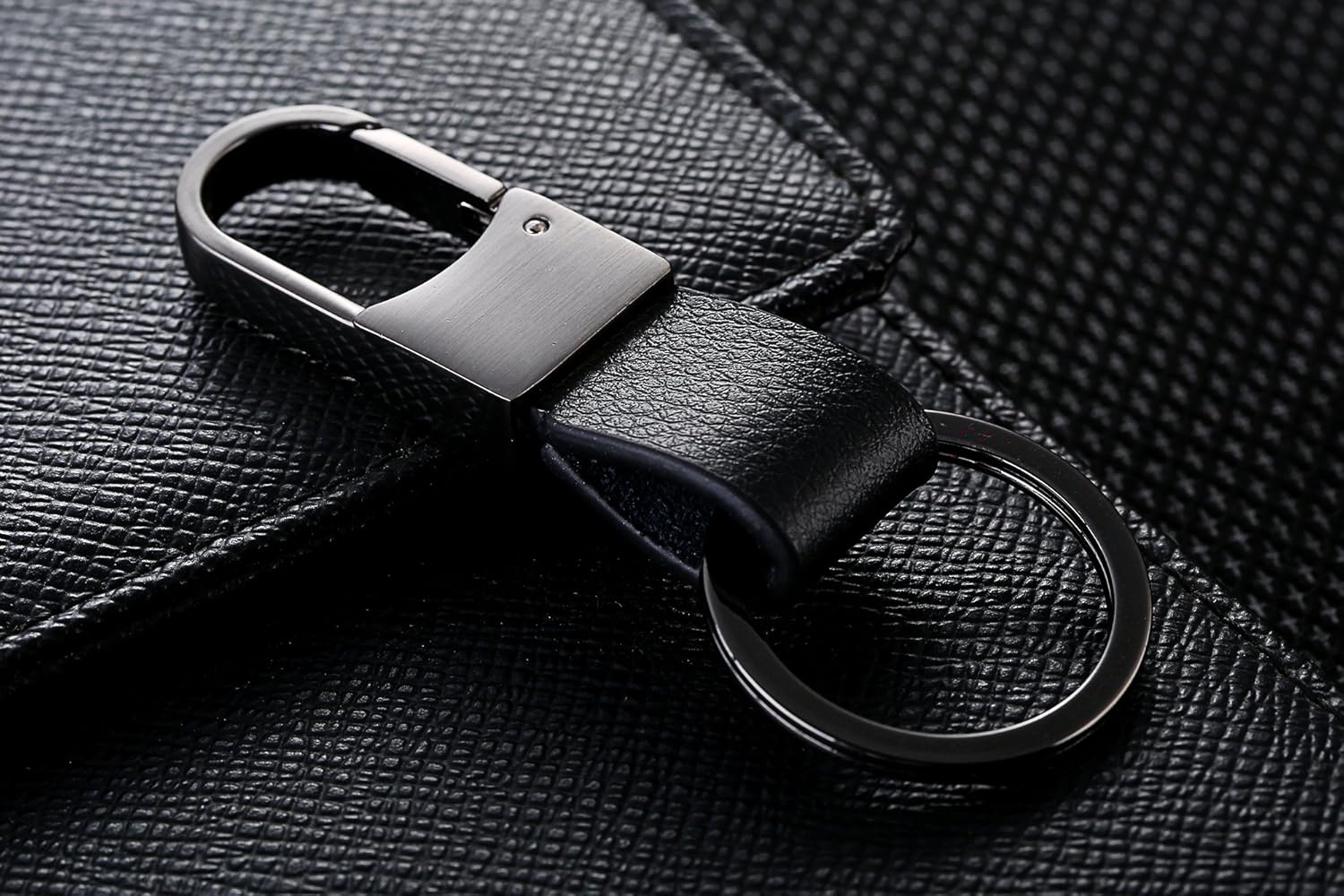 Cerbery - Elegant leather keyring with rings and gift box, Gold, M - Image 5