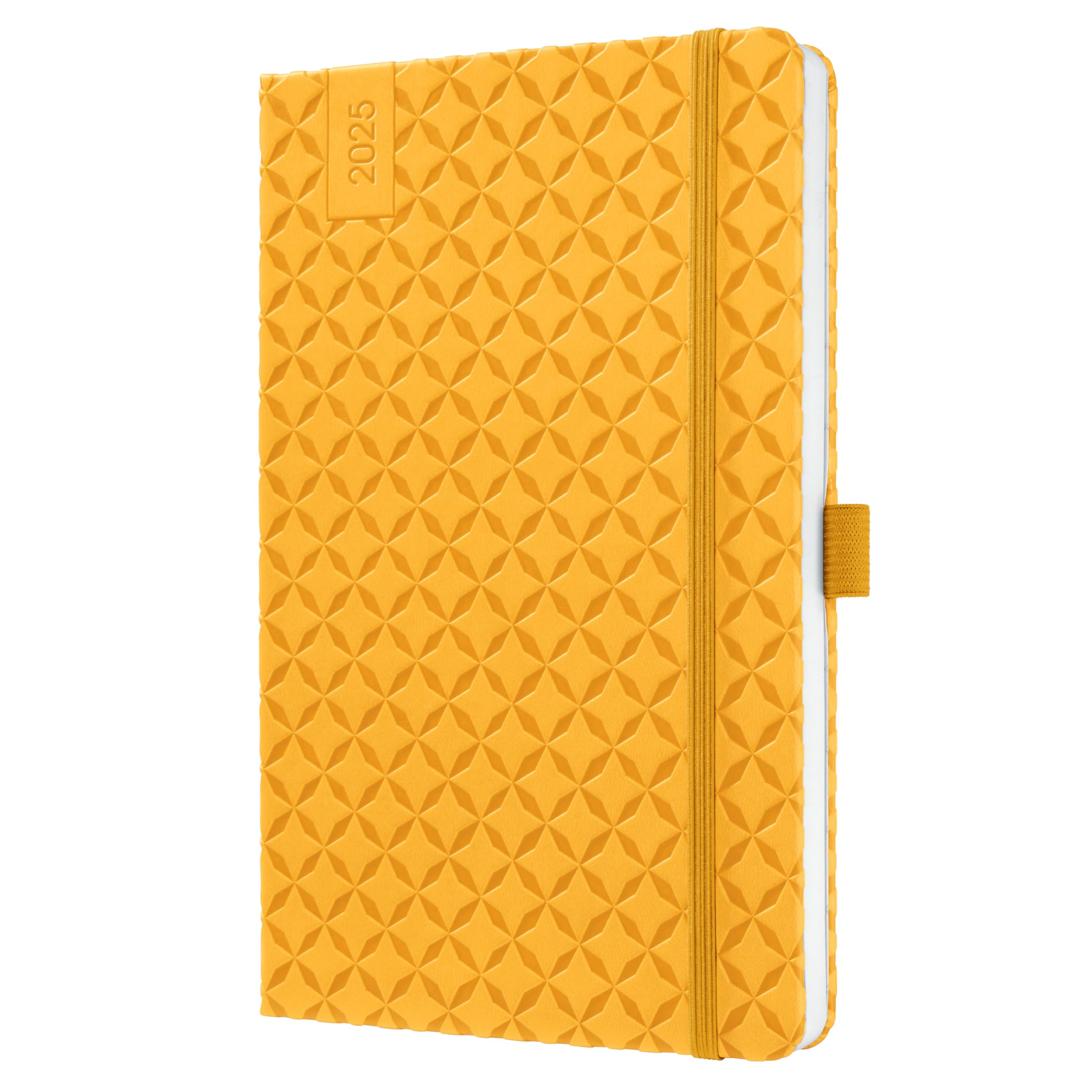 SIGEL J5117 Jolie Weekly Planner 2025, hardcover, 13,5 x 20,3 cm, 174 Pages, Yellow