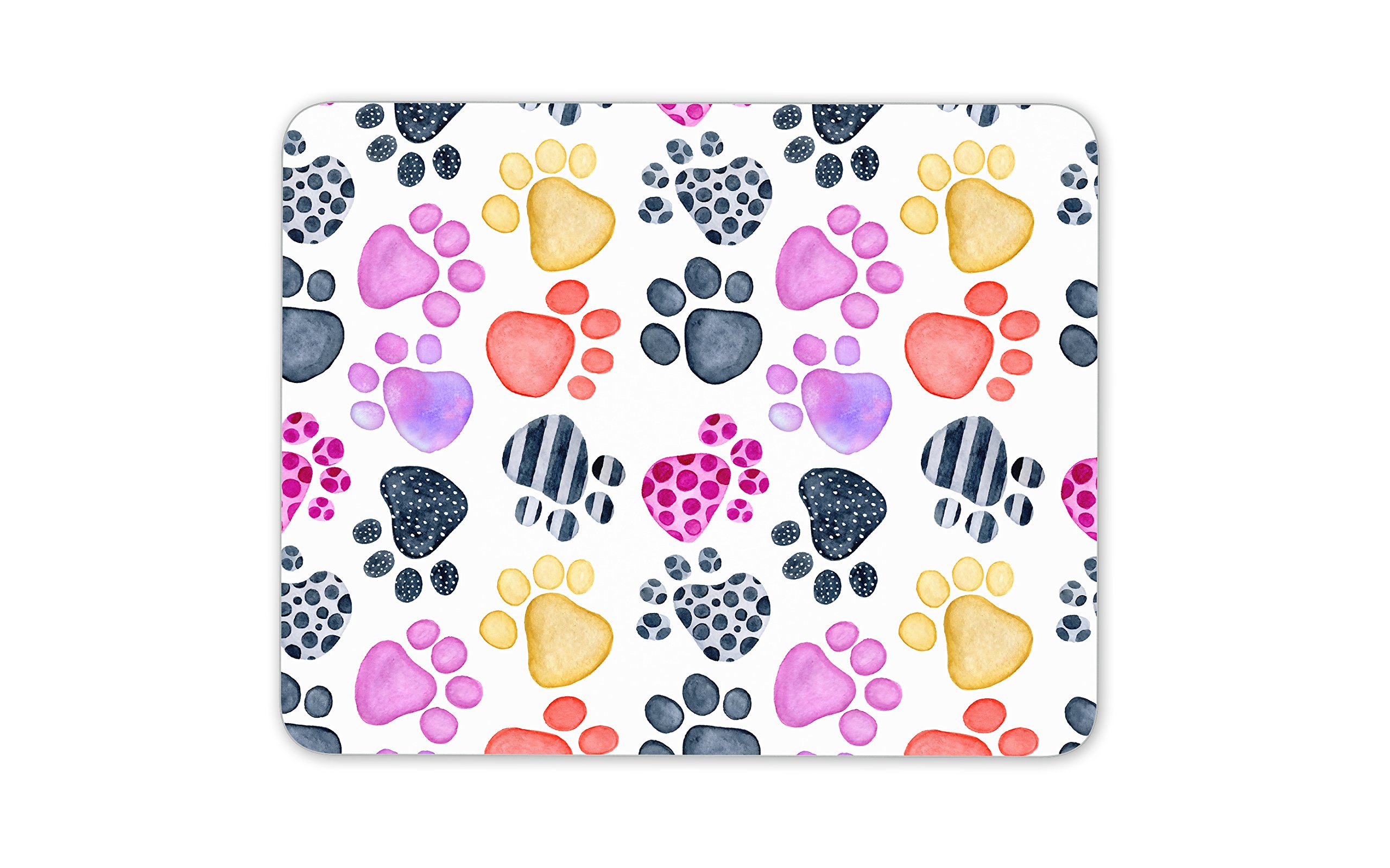 Destination Vinyl Ltd Paw Prints Mouse Mat Pad Colourful Cat Dog Footprint Computer PC #8157
