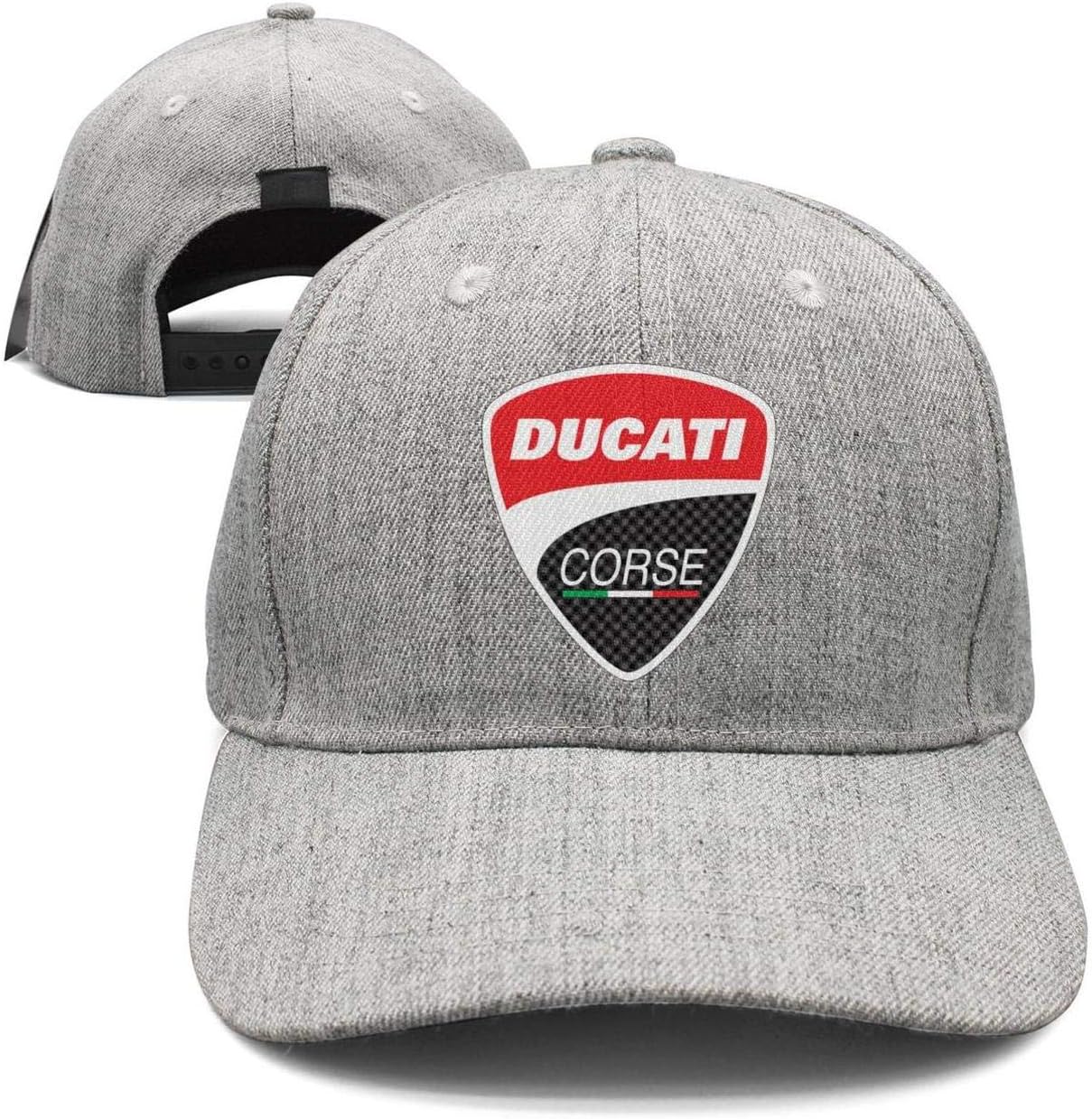 Casual Ducati-Moto-Logo- Printing Fitted Flat Brim Trucker Cap for Men