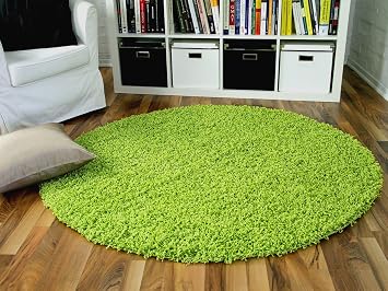 Aloha Hochflor Langflor Shaggy Teppich Lindgrun Rund Sofort