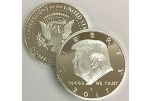 Aizics Mint Trump Coin: 2017 President Donald Trump Inaugural Silver Eagle Commemorative Novelty Coin 38mm with Certificate of Authenticity Original