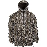 North Mountain Gear Leafy Camo Hunting Jacket – Lightweight 1/2 Zip Hoodie with Hood & Pouch