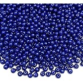 Pinhoollgo 2000pcs Royal Blue Pearl Beads 4mm Round Loose Pearl Beads with Hole for DIY Bracelet Necklace Jewelry Making Supplies Handmade Craft