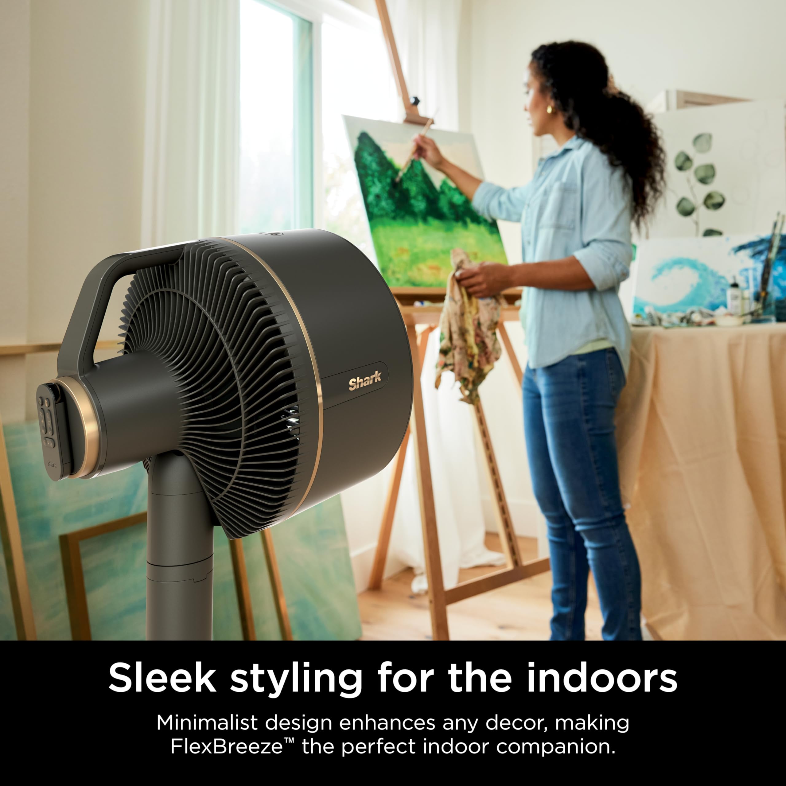 Shark FlexBreeze Fan - Indoor & outdoor oscillating fan, pedestal & tabletop, corded & cordless portable fan with outdoor InstaCool misting attachment - FA222