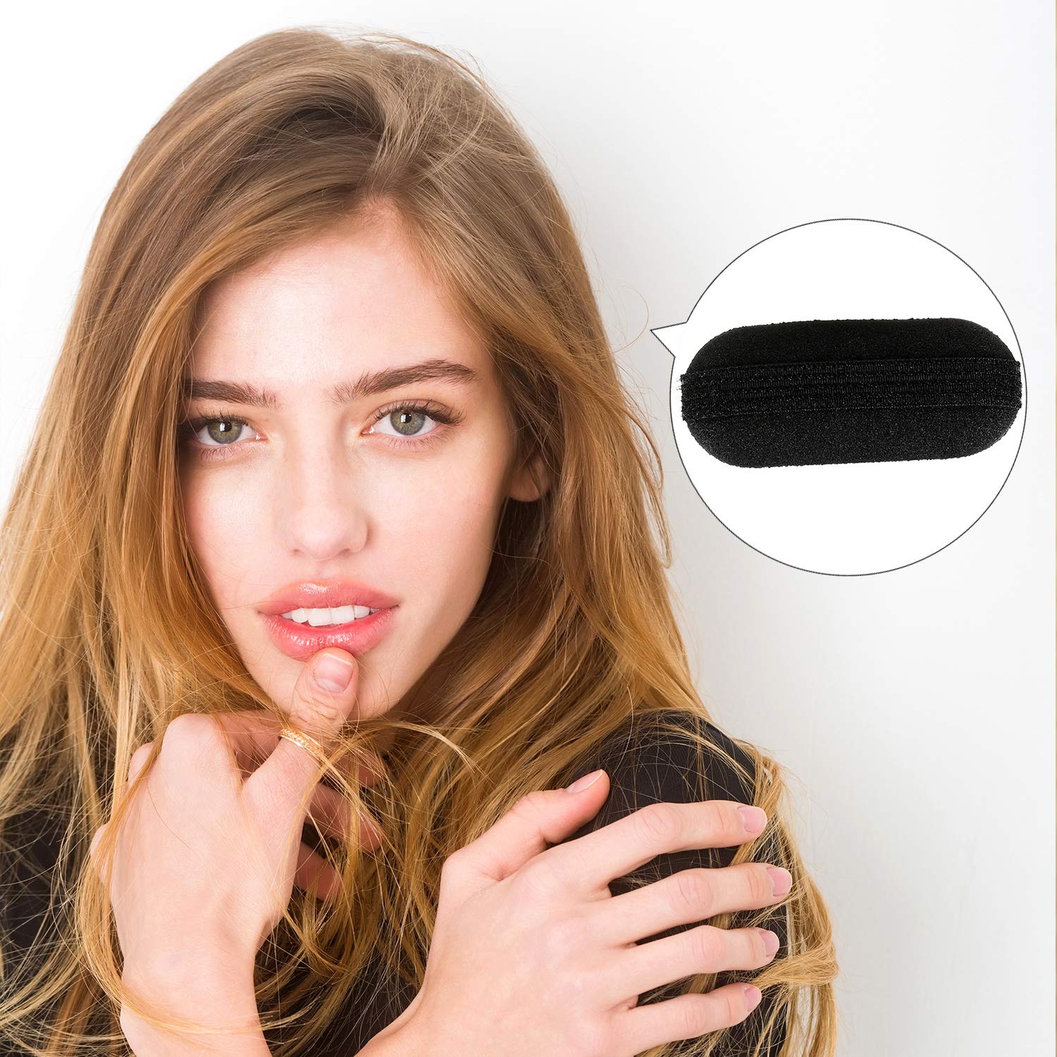 11 Pieces Women Sponge Volume Bump Inserts Hair Bases Hair Styling Tools Hair Bump Up Combs Clips Black Sponge Hair Accessories for Women DIY Hairstyles (Black): Beauty