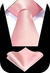 TIE G Solid Satin Color Formal Necktie and Pocket
