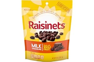 Raisinets, Milk Chocolate Covered California Raisins, 8.0 oz Resealable Bag, Bulk 8 pack