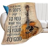Guitar Music Blanket Gifts for Girls Women Men - Soft Warm Cozy Fleece Throw for Kids Adults - Couch Sofa Bed 40"x50"