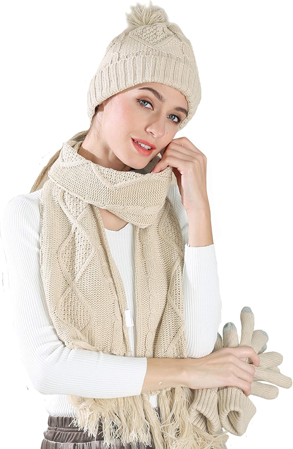 Womens wool hat and gloves Clearance