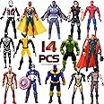MUKSSE 14 pcs Big Set Superhero Action Figures – Collectible Models 6.5-inches Tall, Exclusive Set Superhero Toys, for Kids, Figure Cake Topper