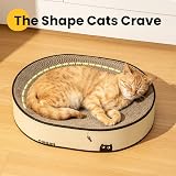 Conlun Oval Cat Scratching Board 2 in 1 Scratch Sofa Bed Natural Cardboard view 4