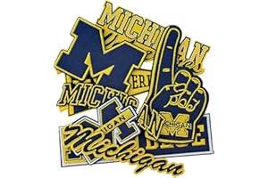 Jefuzh 8PCS Michigan Patches, Football Iron on Patches for Jeans, T-Shirts, Backpacks, Hats and More.