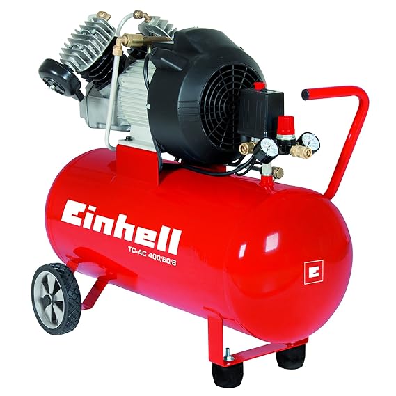Einhell Kompressor TC-AC 400/50/8 Kit (2.200 W, 400 l/min Ansaugl., 50 l Kessel, 8 bar max., Ölschmierung, Druckminderer, ink