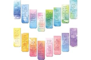 QEEENAR 48 Pcs Bible Verse Magnetic Bookmarks Inspirational Scripture Christian Book Markers Religious Motivational Encouragement Flower Page Clips Presents for Women School Office Supplies