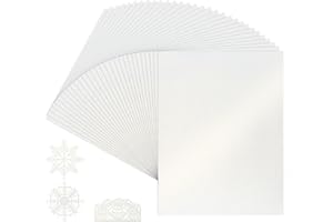 30 Sheets Shimmer Cardstock Paper - Ice White Shimmer Double-Sided 230gsm/85Ib Pearlescent Paper 8.5'' x 11'' Double-Sided Sh