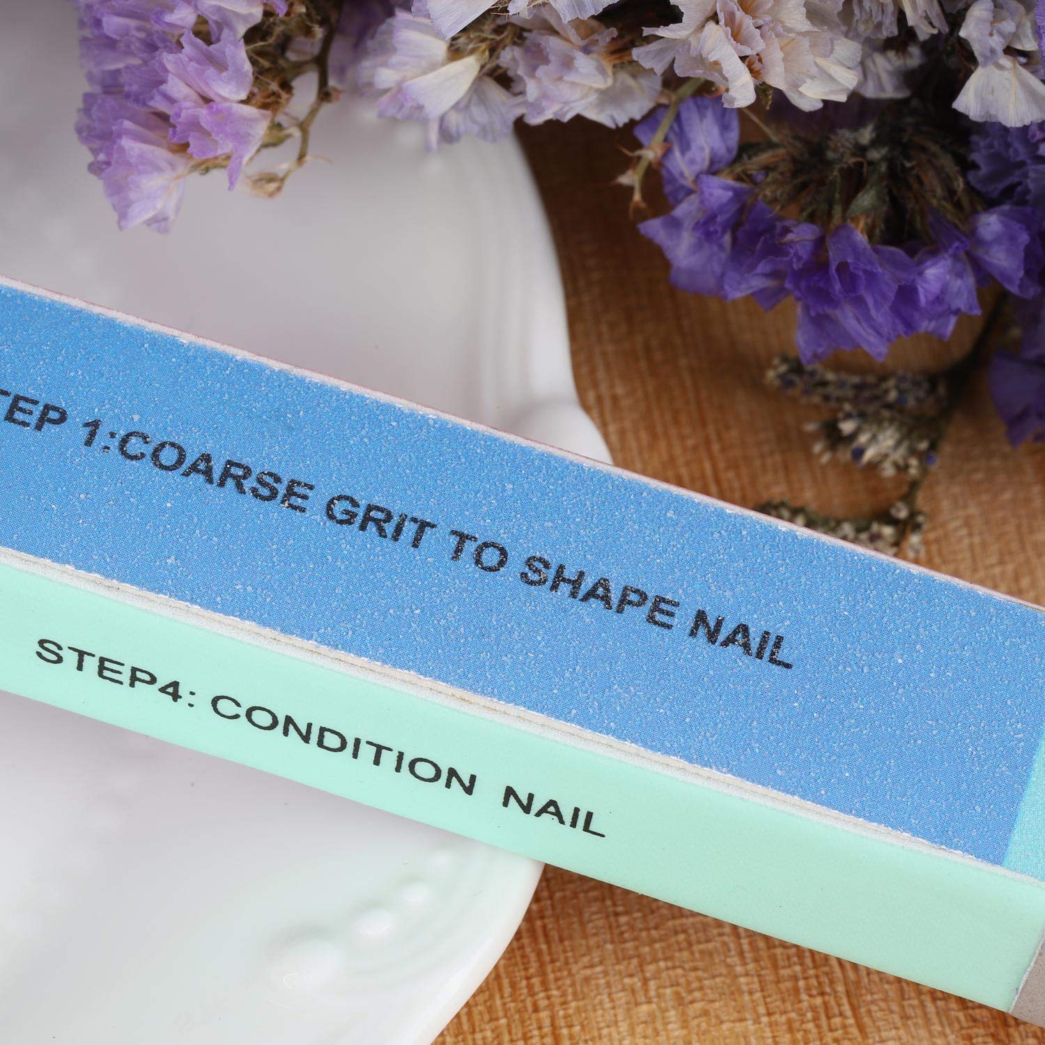 12 Packs 7 Way Nail File and Buffer Block Nail Buffering Files 7 Steps Washable Emery Boards Professional Manicure Tools : Beauty