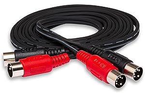 Hosa MID-203 Dual MIDI Cable, Dual 5-pin DIN to Same, 9.8 Feet