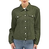 Argstar Denim Jacket for Women Button Up Long Sleeve with Pockets (Available in Inner Pockets)