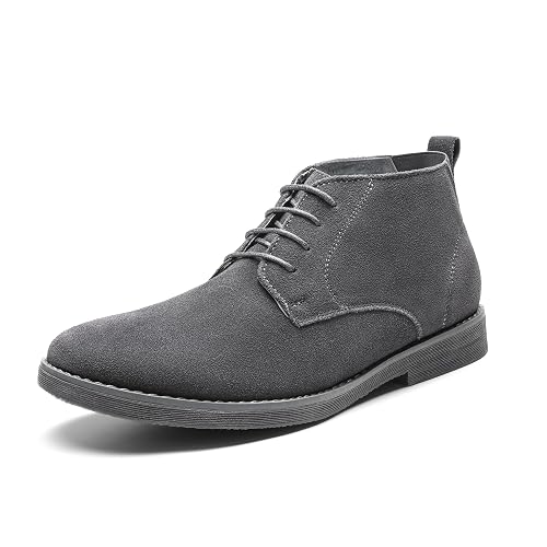 Bruno Marc Men's Chukka Suede Leather Chukka Desert Oxford Ankle Boots, Size 8.5, Grey