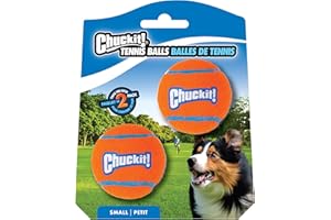 CHUCKIT! Chuckit Dog Tennis Ball Dog Toy, Small (2 Inch Diameter) for dogs 0-20 lbs, Pack of 2