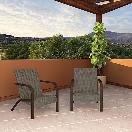 Amazon Com Cosco Outdoor Living Smartwick Lounge Chairs Warm Gray Garden Outdoor