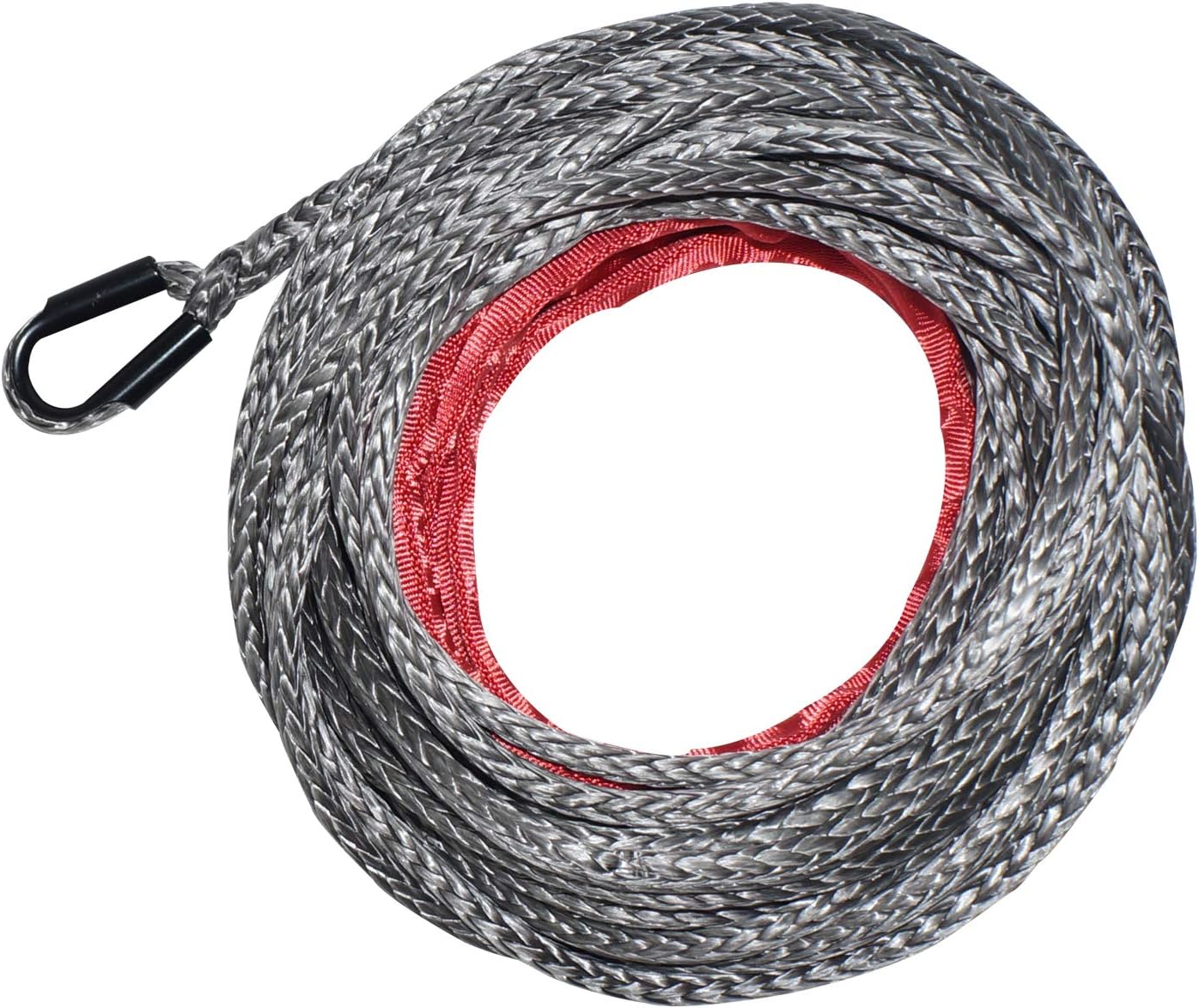 ZEAK 1/4’’×49‘ Durable Black Synthetic Rope 7500lb Breaking Strength