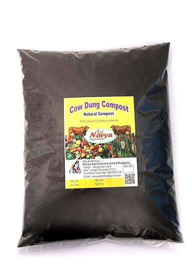 Navya Agriallied Cow Dung Compost, 2kg(Black)