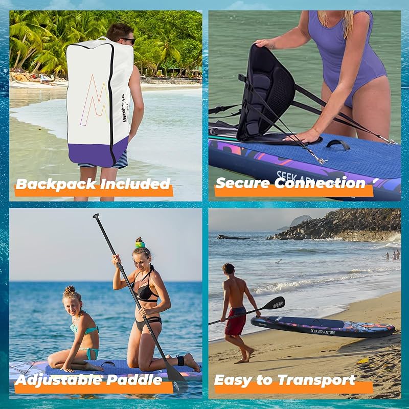 Tabla Paddle Surf Hinchable para Adultos 323×84×15 cm, Stand Up Paddle Board con Kit Completo, Remo Ajustable, Bomba, Mochila, Leash y 3 Quillas-Grafiti