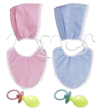 Panelize Baby-Set Kostüm mit Haube Latz und Schnuller Nuckel Verkleidung Erwachsene
