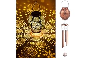 YHMALL Snowflake Wind Chimes for Outside, Christmas Hanging Solar Lanterns Gifts for Women Grandma Mom Birthday 37" Solar Wind Chimes, Christmas Decor Wind Chimes Outdoor Garden Windchimes Outdoors