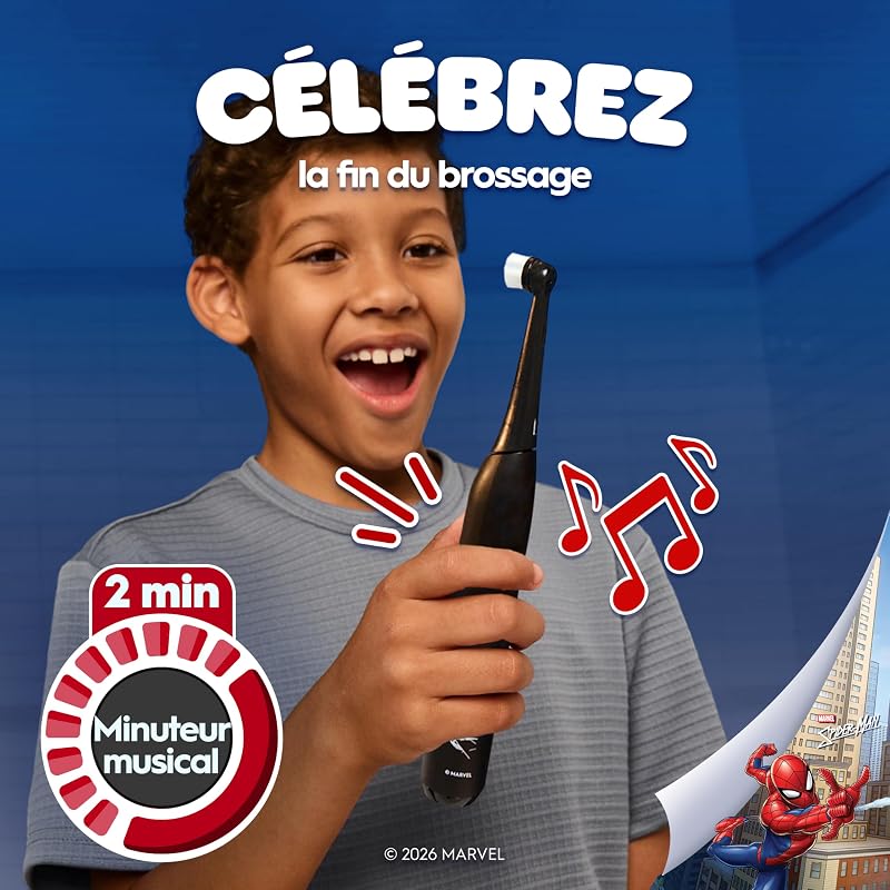 Brosse à Dents Electrique iO Kids, Brossette, Spider-Man, Noire