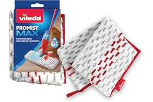 Vileda Genuine ProMist MAX Microfibre Mop Head (1 Pack) | Dual Sided Mop Refill | Reusable & Machine Washable