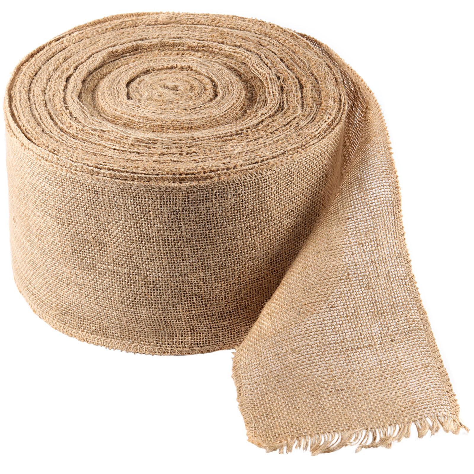 ZOENHOU 13CM x 25M Hessian Ribbon, Hessian Fabric Roll Natural Jute Burlap Ribbon Roll for Table Decoration, Party, Craft