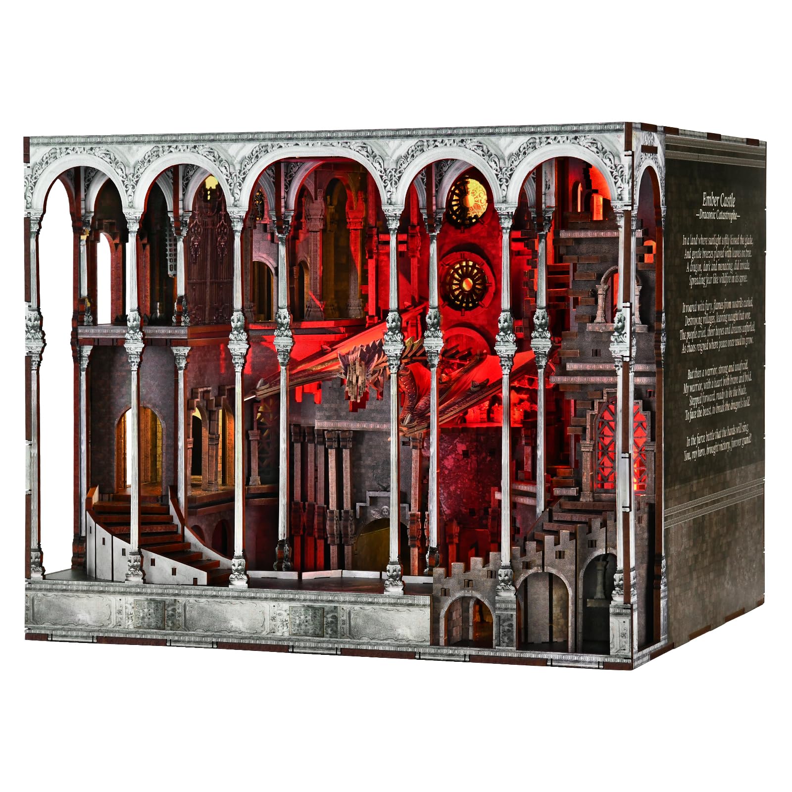 MiniCity Book Nook Kit - DIY Miniature House Dollhouse Kit for Adults and Teens, Booknook Tiny House Bookshelf 3D Wooden Puzzle, Gifts for Family (Ember Castle) β image 1