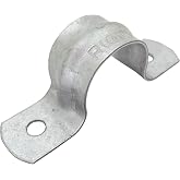 Rigid Pipe Strap Clamp Hanger, 2 Holes, Galvanized or PVC Pipes, IMC Conduit (10, 1/2 Inch)