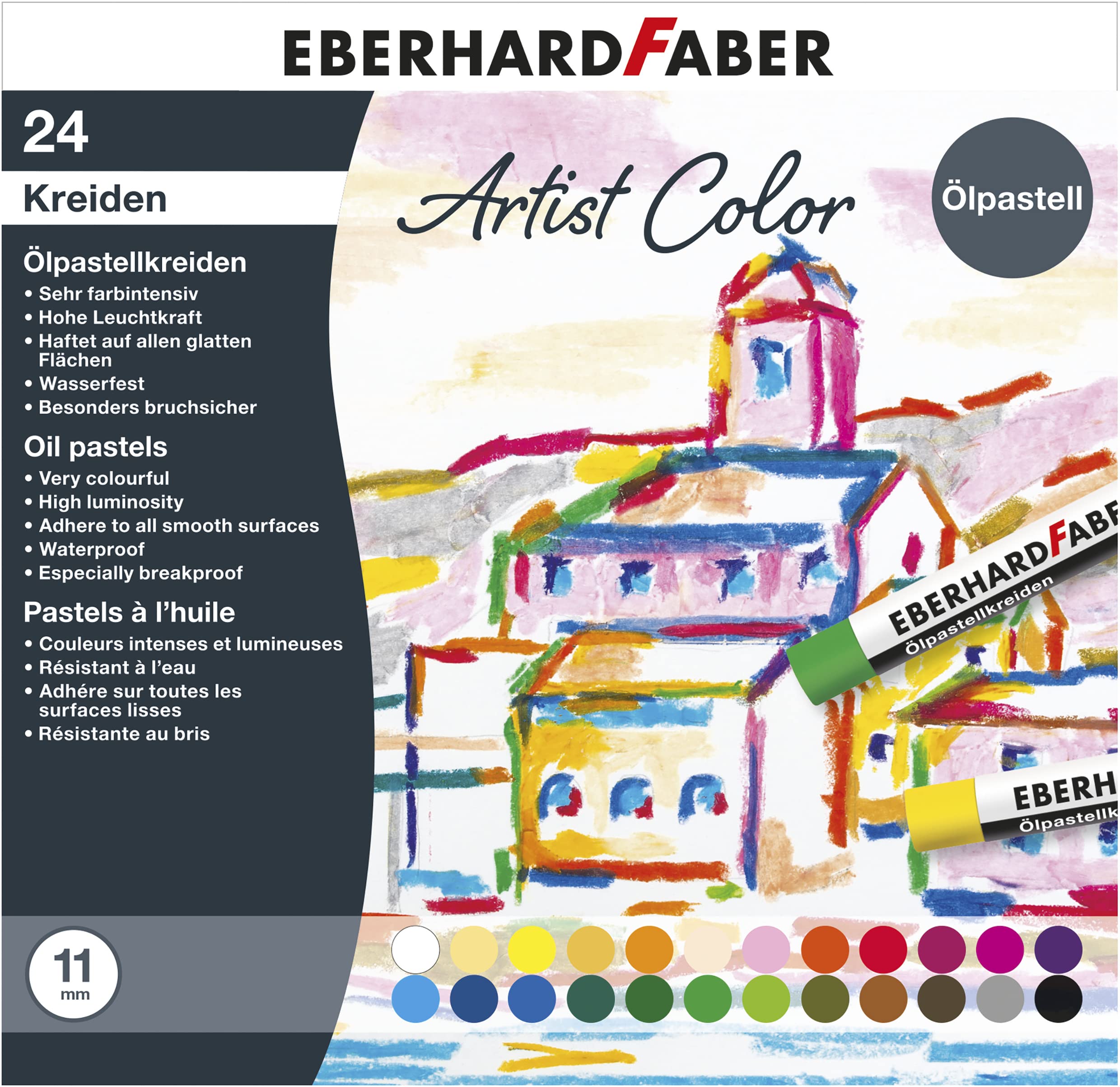Eberhard Faber Oil Pastels - Box, Set of 24