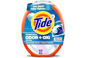 Tide Odour + Oxi Laundry Detergent Pacs Original Scent Advanced Odour + Stain Fighter, 45 Count
