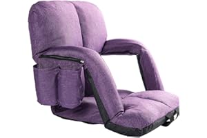 ALEXHOME Wide Stadium Seats for Bleachers with Back Support, Extra Thick Plus Size Stadium Seats Bleacher Seats with Backs and Wide Cushion, 6 Reclining Positions Stadium Chair for Outdoor Or Indoor (Purple)