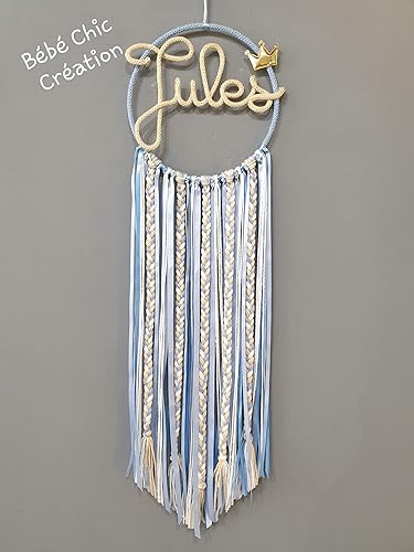Bebe Et Puericulture Produits Handmade Attrape Reve Prenom Personnalisable En Tricotin Hauteur 90 Cm Environ Turquoise Jaune Et Bleu Ram Mount Co Uk