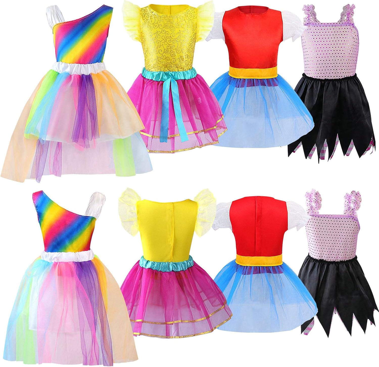 Girls Dress up Trunk Princess Set, Jeowoqao 24 PCS Pretend Play Costume Set, Fairytale, Supergirl, Princess, Rainbow Unicorn Costume for Toddler/Little Girls Ages 3-5yrs: Clothing