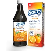 SCOTT'S EMULSION Cod Liver Oil | Orange | 6.5 fl oz | 1-Pack | Omega 3 &amp; vitamins A+D for growth, immunity &amp; bone health, easy-to-take fish oil