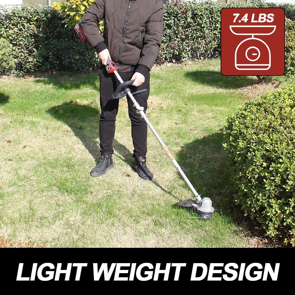 HENX 14-Inch Cordless String Trimmer 40V Max Lithium-ion, with 2.5 AH Battery, Foldable Shaft, Bump Feed (Foldable Shaft) : Garden & Outdoor