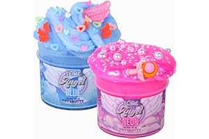 TOYSBUTTY FINOCLAY 2 Pack Cloud Slime Kit for Girls Boys, Create with Kids Heaven Theme, Premade Slime Making kit, 8 Fun Accessories, 2 Big Slime Charms Putty Set Toy,Ideal Birthday Party Present, Easter Gifts