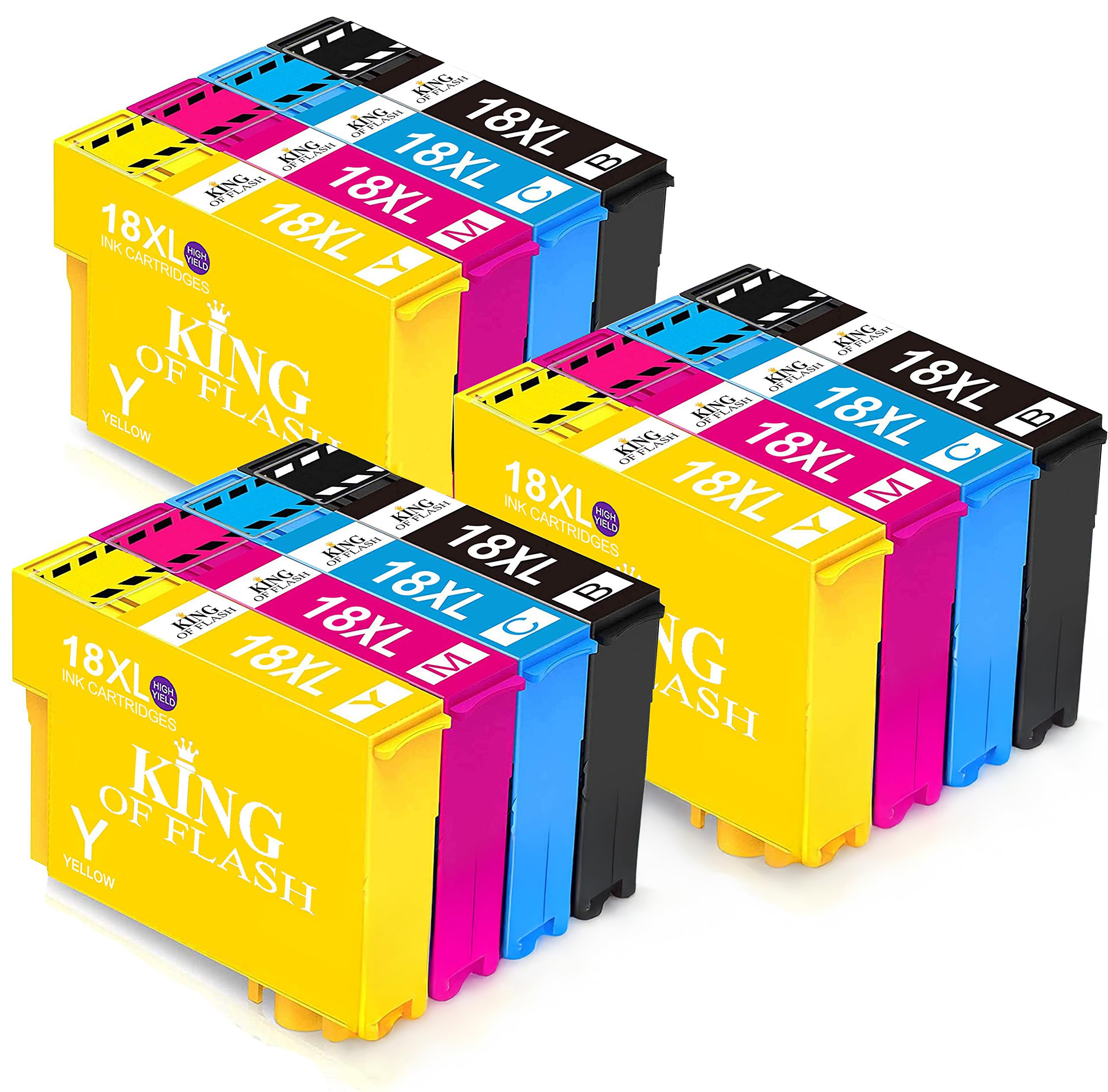 KING OF FLASH Replacement for Epson 18 18XL Ink Cartridges Compatible for Epson Expression Home XP-425 XP-422 XP-415 XP-412 XP-325 XP-322 XP-315 XP-312 XP-225 XP-215 XP-212 XP-405 (3 Sets)